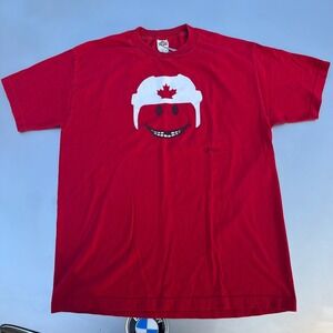 GRIMM CARTOON Y2K CANADA HOCKEY RED/WHITE vintage t shirt